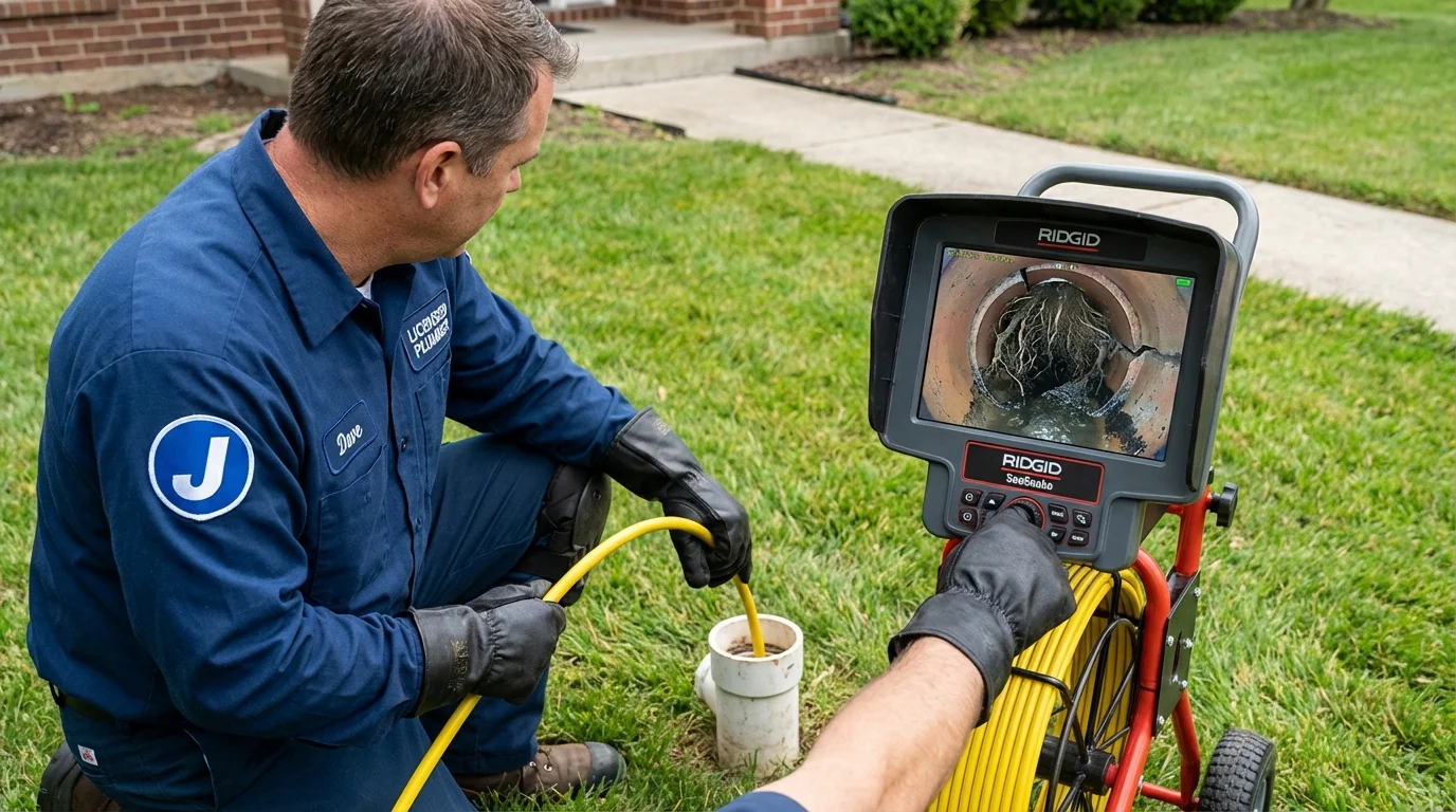 Sewer camera inspection being performed by Johns Plumbing LLC in Bagdad